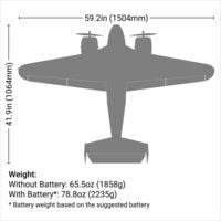 E-flite EFL106250 Beechcraft D18 1.5m BNF Basic Li-Po Elec RC Airplane  - Thumbnail 2