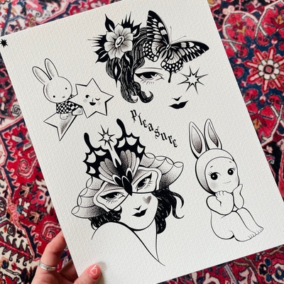 "wings of pleasure" flash print 8 1/2" x 11"