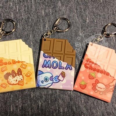 Rubber chocolate keychains