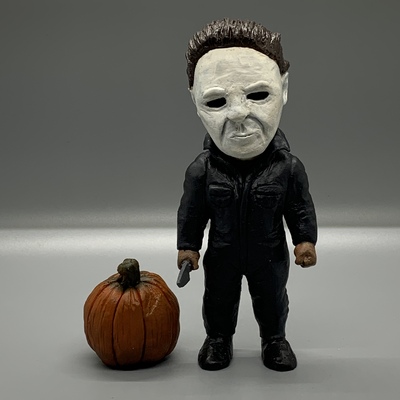 Dirty mike myers with knife and pumpkin 