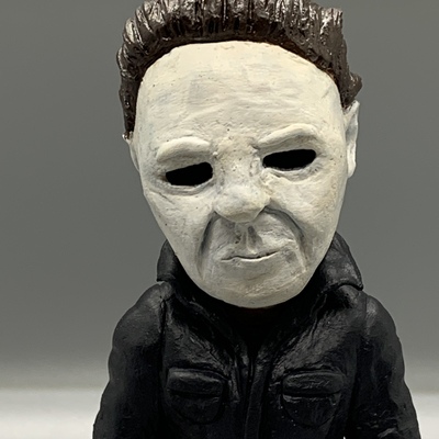 Dirty mike myers with knife and pumpkin 