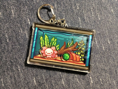 Axolotl Aquarium Shaker Keychain