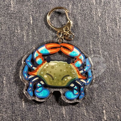 Blue crab keychain