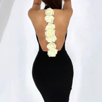 Sexy Backless Sleeveless High Neck Tight Dress - Thumbnail 1