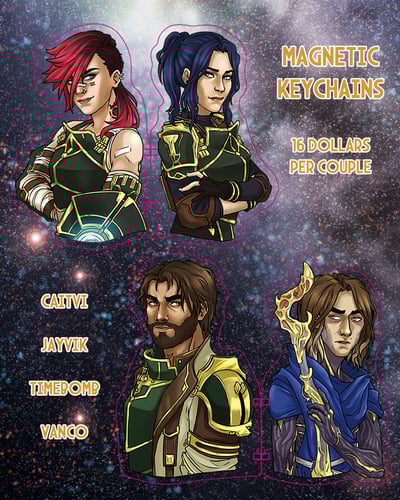 Arcane Couple Magnetic Keychains