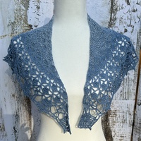 Ghost Ranch Shawlette #1, blue mini-shawl - Thumbnail 1