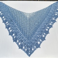 Ghost Ranch Shawlette #1, blue mini-shawl - Thumbnail 2