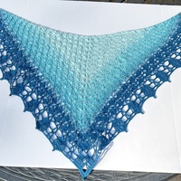 Ghost Ranch Shawlette 3, aqua-teal mini-shawl - Thumbnail 2