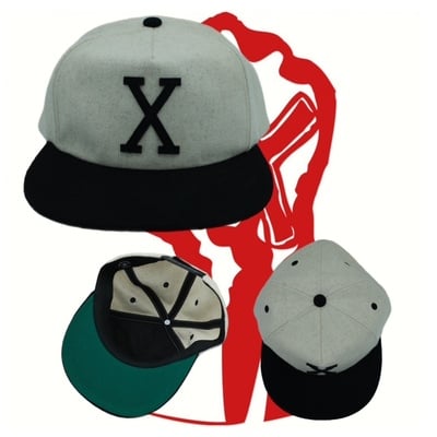 White x hat felt stitched