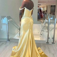 Sparkly Mermaid Off the Shoulder Corset Fuchsia Long Prom Dress,PD231292 - Thumbnail 5