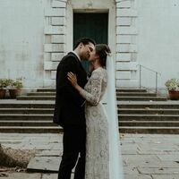 Boho A-line Wedding Dress, Lace Long Bridal Dress Wedding Gown - Thumbnail 2