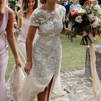 Lace Sheath Wedding Dress, Open Back Bridal Dress Wedding Gown - Thumbnail 1