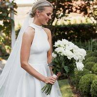 A-line Simple Wedding Dress, Satin Bridal Dress Wedding Gown - Thumbnail 1