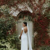 Simple Sheath Wedding Dress, Satin Bridal Dress Wedding Gown - Thumbnail 1