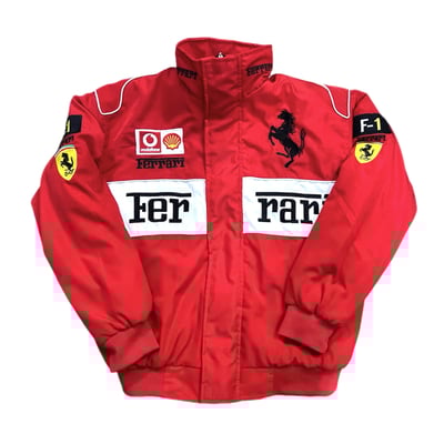 Vintage "ferrari" black horse f1 jacket red