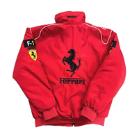 VINTAGE "FERRARI" BLACK HORSE F1 JACKET RED - Thumbnail 1
