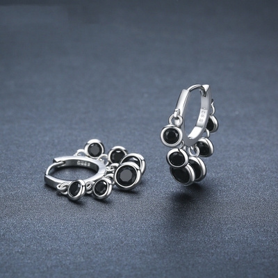 Elegant copper inlaid round zircon tassel earrings – fashionable exaggerated statement jewelry for women