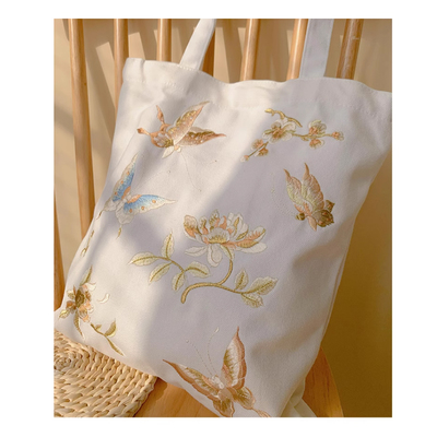 Butterfly canvas bag hanfu messenger bag embroidered ancient style cheongsam bag eco-friendly bag