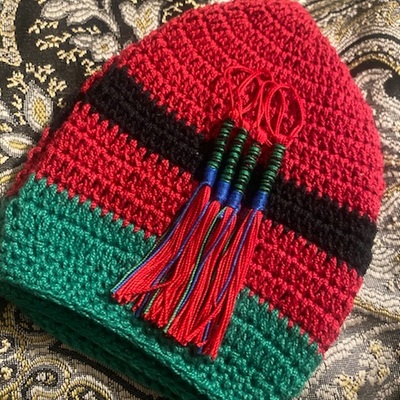 Multicolor keepah (handmade) w/ fringes