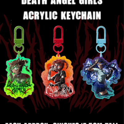 Death angel girls acrylic keychain