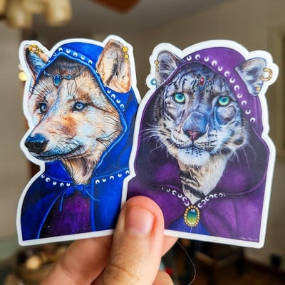 "hooded animals" sticker pack - Thumbnail 1