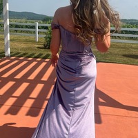 Mermaid Purple Prom Dress Off the Shoulder Velvet Corset Evening Dress with Slit,PD231319 - Thumbnail 1