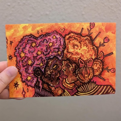 Strawberry lemonade girls postcard print