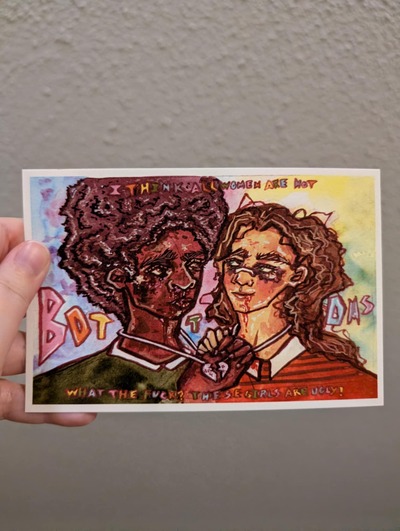 bottoms postcard print