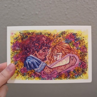 Sleepy gays postcard print