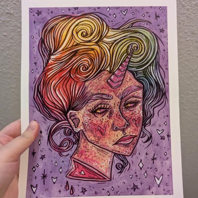 Unicorn girl print