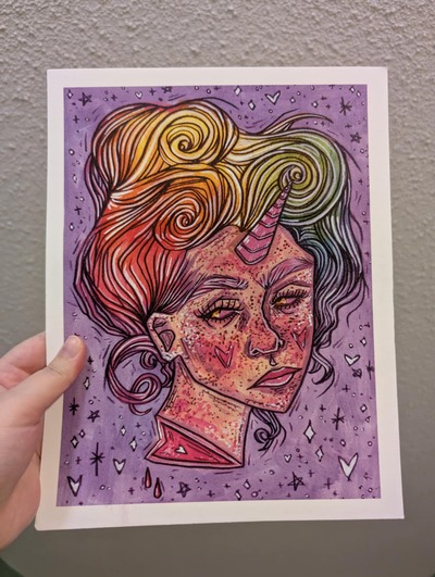 unicorn girl print