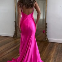 Mermaid Silver Prom Dress Halter Hollow Out Long Evening Dress with Slit,PD231321 - Thumbnail 2