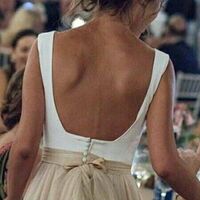 Modest Pink/Champagne Wedding Dress, Tulle Bridal Dress Wedding Gown - Thumbnail 1