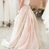 Modest Pink/Champagne Wedding Dress, Tulle Bridal Dress Wedding Gown - Thumbnail 2