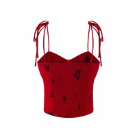 Vintage Print Shoulder Tie High Waist Camisole - Thumbnail 1