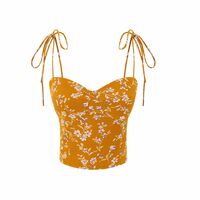 Retro holiday style hot girl sexy slim floral strappy camisole - Thumbnail 3