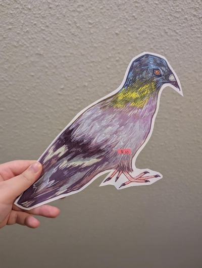 Pigeon Cut Out Print 