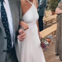 Sheath Wedding Dress, Halter Satin Bridal Dress Wedding Gown - Thumbnail 2