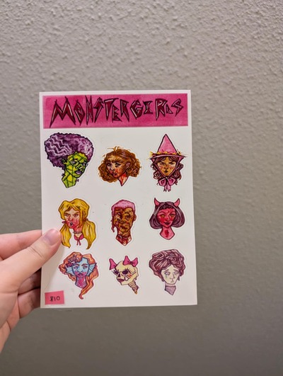Monster Girls Sticker Sheet