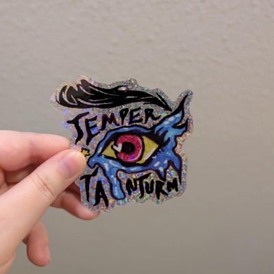 Temper tantrum glitter holographic sticker
