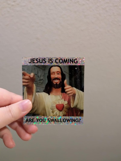 Jesus Is Coming Glitter Holographic Sticker
