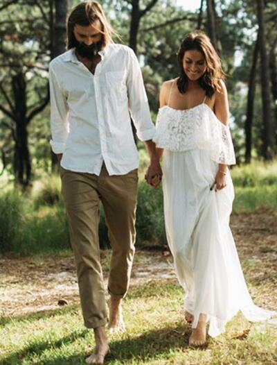 Sexy Strapless Wedding Dress, Lace Bridal Dress Wedding Gown