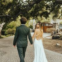 Sheath Wedding Dress, Crisscross Back Bridal Dress Wedding Gown - Thumbnail 1