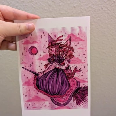 Pink gay witches print