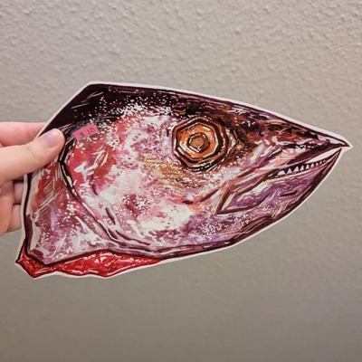 Cut out fish head print