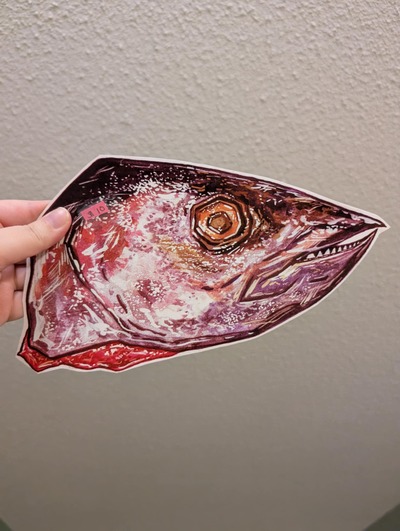 Cut Out Fish Head Print