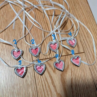 Meat heart locket necklaces 