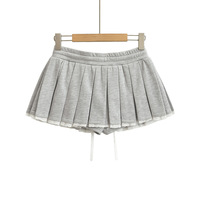 High waist drawstring anti-exposure lace pleated skirt - Thumbnail 8