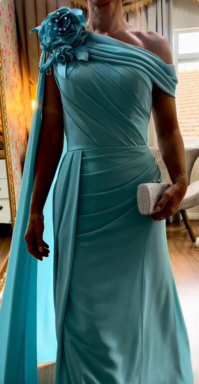 Elegant Blue Plus Size Mother of Bride/ Groom Dress Evening Formal Dress Prom Dress