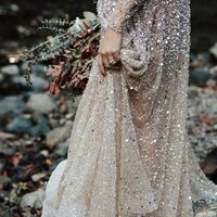 Sparkle Bling Wedding Dress, Sequins Lace Bridal Dress Wedding Gown - Thumbnail 1